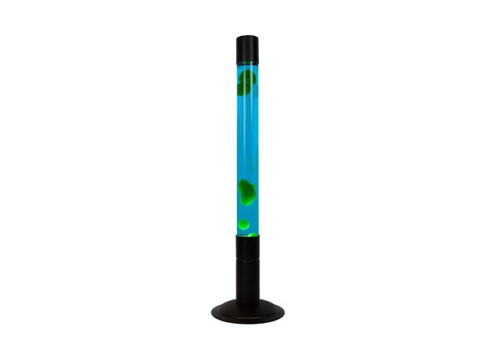 lampe à lave xxl verte. base noire, liquide blue et lave verte. lampe de sol vintage. dimensions : 20 x 20 x 75 cm – fisura