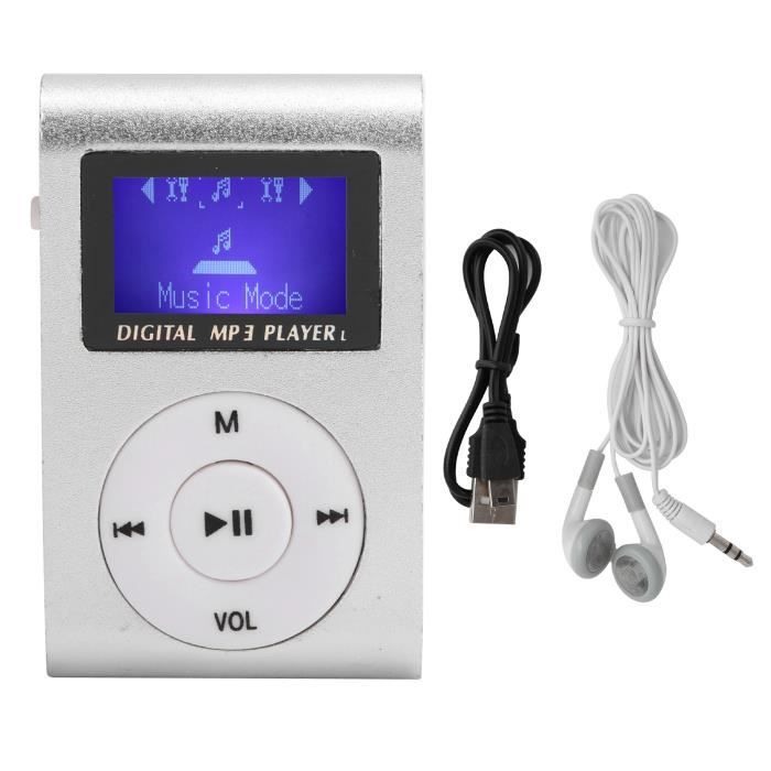 Lecteur MP3 de sport GAROSA - Clip arrière - Écran LCD - 32 Go - Argent