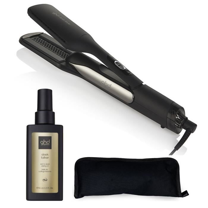 GHD - Lisseur Séchant Duet Style Noir avec huile de coiffage et trousse de rangement