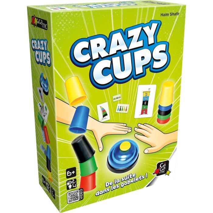 jeu de société - gigamic - crazy cups - rapidité et repérage - à partir de 6 ans