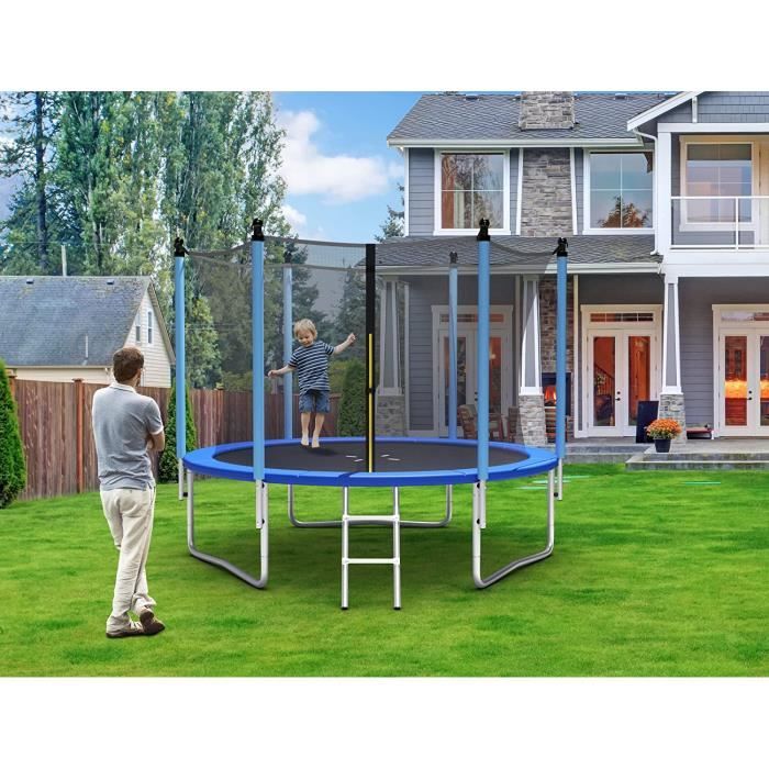Trampoline Enfant Avec Filet De Sécurité Et Tige De Gymnastique - Diamètre ~150 Cm - Pour 1 à 6 Ans (jusqu'à 200 Kg)