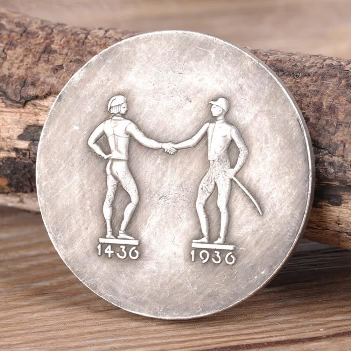 Pièce commémorative gothique en métal - Argent - 1 pièce - Oui/Non - 3.8cm - Jouet magique