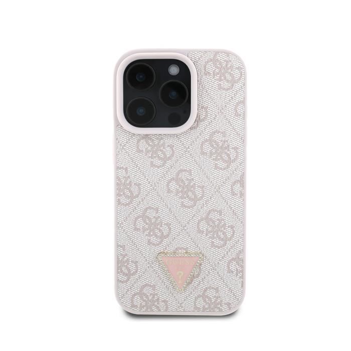 Coque pour Apple iPhone 16 Pro Max Édition 4G Strass Triangle Métallisé Guess champagne