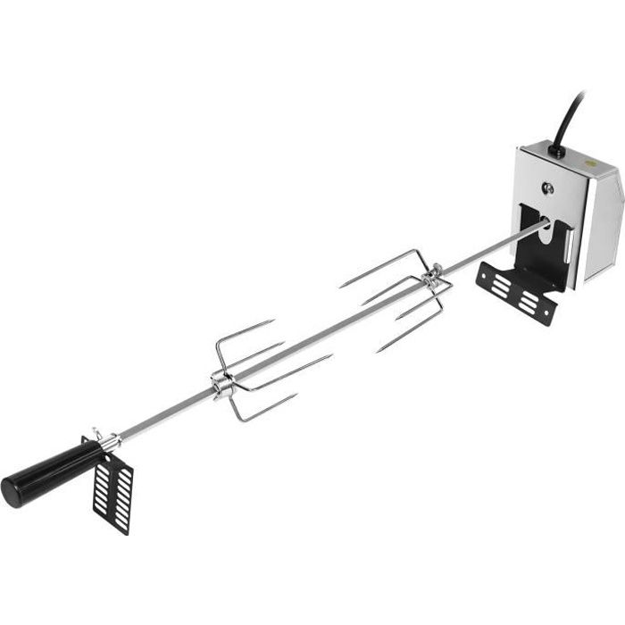 Set de brochettes - HENGMEI - 107 cm - Acier inoxydable - Moteur électrique 4W - 2 brochettes