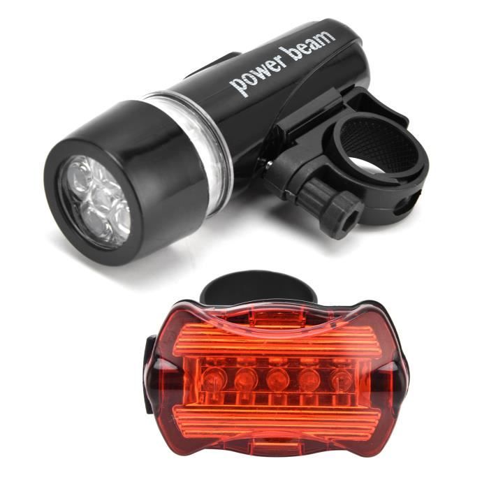 Lampe Avant Vélo à Piles INOOMP - Phare étanche IP65, Support Réglable Guidon/casque