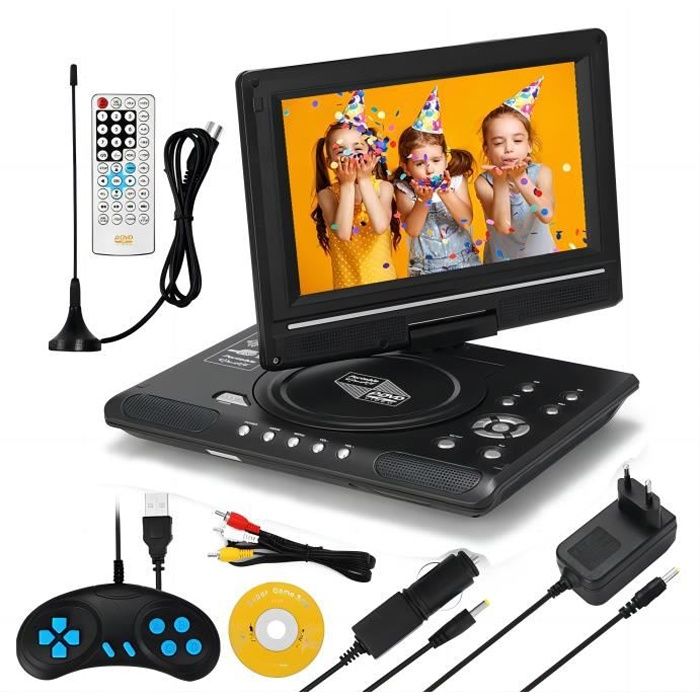 Lecteur DVD Portable 8.5 Pouces, Supporte Full HD 1080P MP4 /USB/SD/MMC, Écran Synchronisation avec HDMI Out/AV in