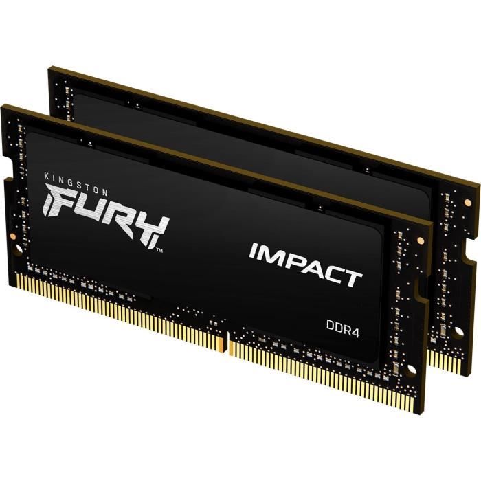 Kingston FURY Impact Mémoire 16 Go (2 x 8 Go) DDR4 3200 MHz CL20 Kingston FURY Impact Mémoire 16 Go (2 x 8 Go) DDR4 3200 MHz CL20