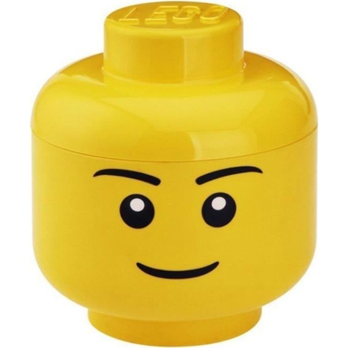 LEGO 40321724 Tête de rangement empilable Légo Garçon Grand modèle Plastique Jaune D24 x H27,1 cm