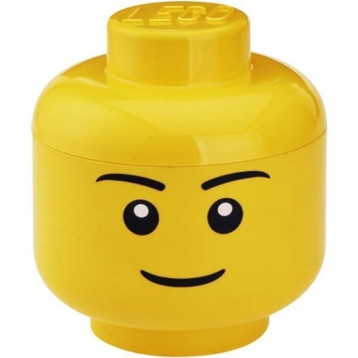 LEGO 40321724 Tête de rangement empilable Légo Garçon Grand modèle Plastique Jaune D24 x H27,1