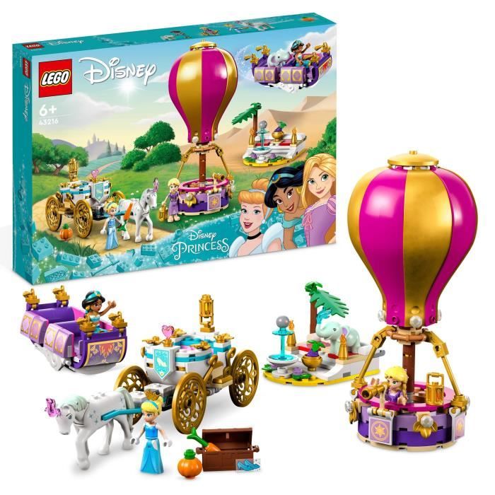 lego® disney princesse 43216 le voyage enchanté des princesses, jouet avec cheval, et figurines