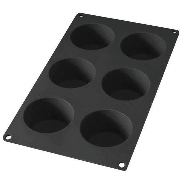 Moule gourmet 6 muffins - silicone, noir