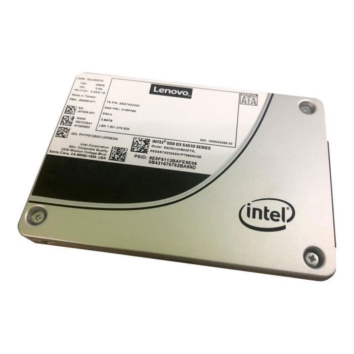 Intel S4510 Entry SSD chiffré 240 Go échangeable à chaud 2.5 SATA 6Gb/ AES 256 bits pour ThinkAgile VX3330 Appliance VX3530 G Appliance VX7530 Appliance VX75XX Certified Node