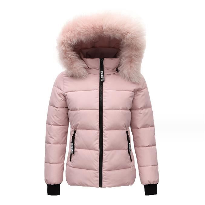 Manteau Femme Hiver Doudoune Femme Veste Matelassee Parka Manteau Court Veste Et Manche Longues Slim Hoodie Jacket Veste Duvet Rose