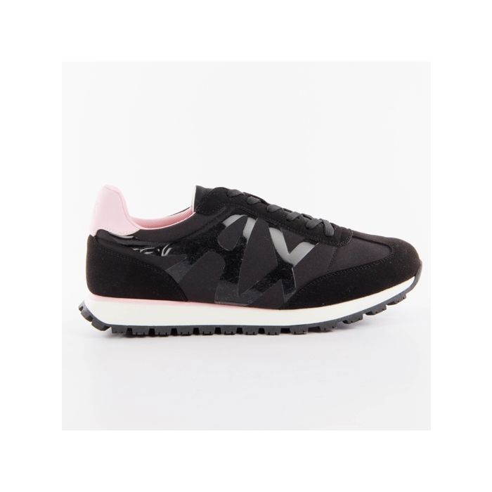 Basket Armani Exchange Femme Shine Noir Synthétique Basket Armani Exchange Femme Shine Noir Synthétique