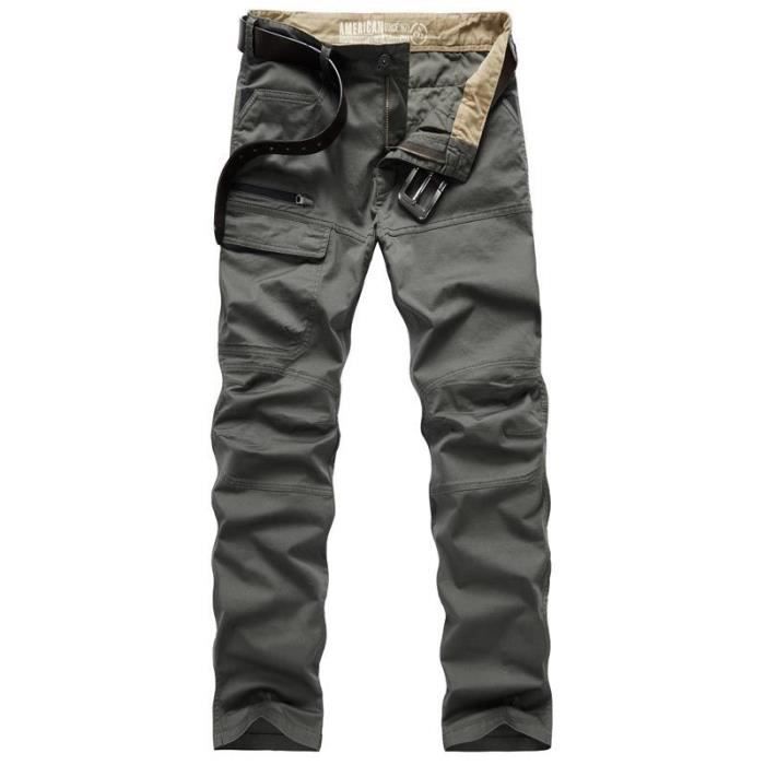 Pantalon Cargo Homme Taille Élastique Avec Multipoches - Pour Travail, Randonnée, Style Décontracté Et Confortable