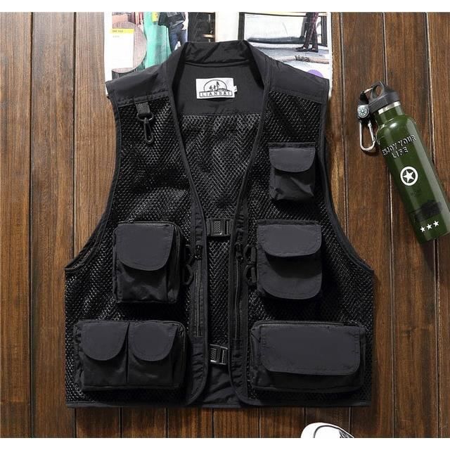 Gilet Pêche Nylon Séchage Rapide Gilet Pêche Homme Oralidera - Multi-poches - Nylon Respirant - Séchage Rapide - Noir Taille XL Gilet Multi-poches Homme Respirant
