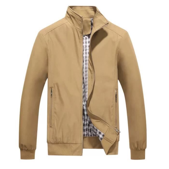 Blouson Homme Léger Été - Veste Coupe-Vent Décontractée à Col Montant Blouson Léger Pour Homme