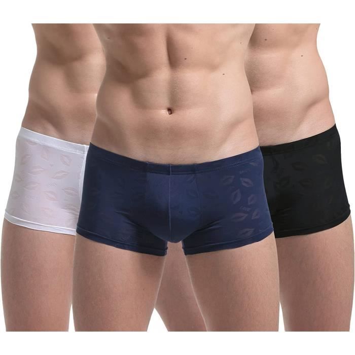 Boxer Homme Respirant Cale on Soie Glac e Sexy sous V tement