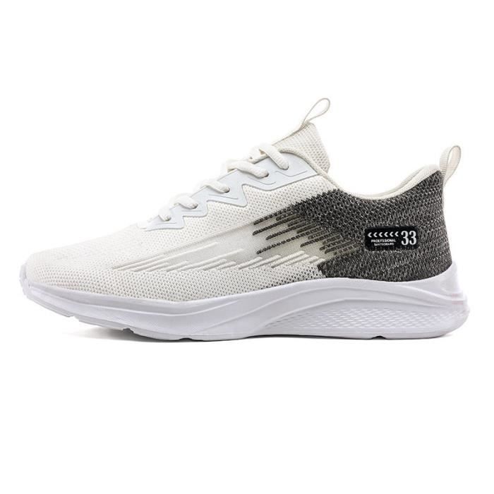 KIANII Chaussures de sport pour hommes Double couche maille respirante tissée chaussures de sport en plein air chaussures de jogging