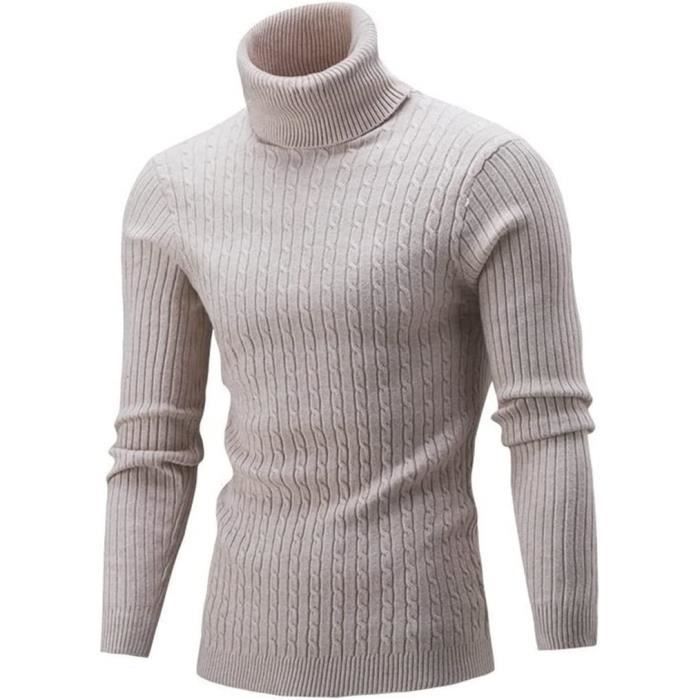 Pull À Col Roulé Chaud Pour Hommes Pull Tricoté À Col Roulé Hauts D