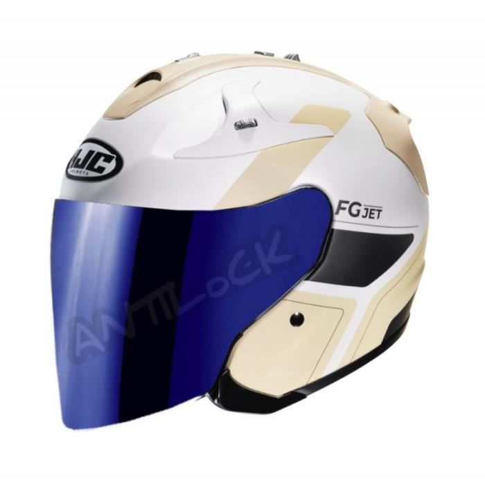 HJC CASQUE FG JET EPEN MAT AVEC VISIÈRE MIROIR BLEU Cdiscount Auto