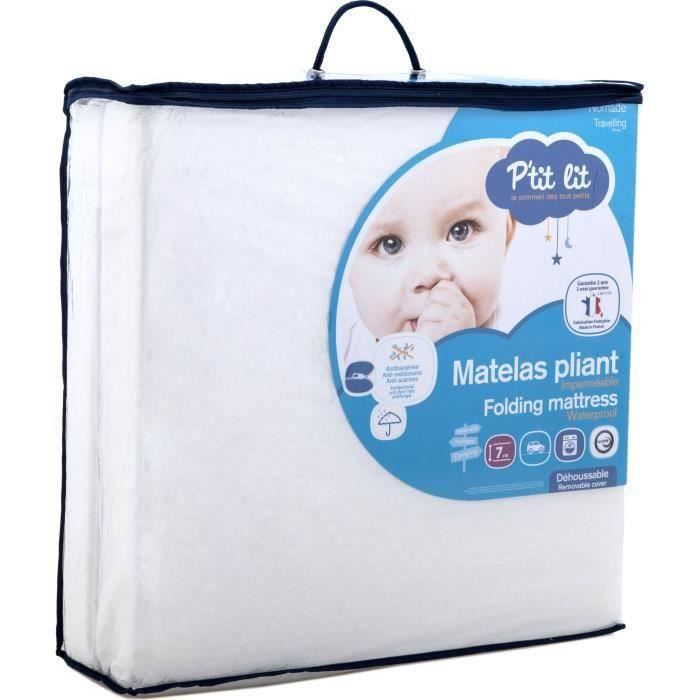 P TIT LIT Matelas de voyage pliant avec face imperméable - 60 x 120 cm -  Cdiscount Puériculture & Eveil bébé