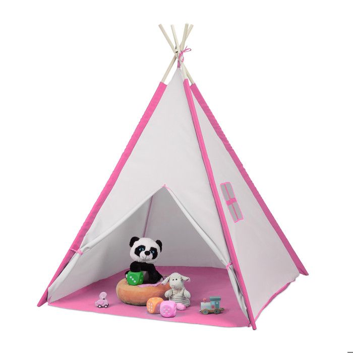 Relaxdays Tente pour enfants, prend la forme d'un chapiteau, pliable, H x D : 125 x 95 cm, multicolore Relaxdays Tente pour enfants, prend la forme d'un chapiteau, pliable, H x D : 125 x 95 cm, multicolore