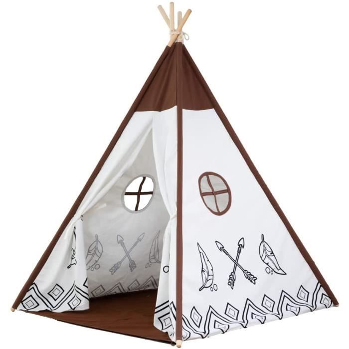 Tente De Jeu Pour Enfants 6 En 1 Avec Table, Chaise Et Rangement - Maison En Bois Pour Intérieur 2-6 Ans - 9