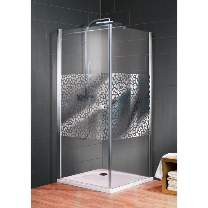 Schulte paroi de douche /à l/’italienne sans silicone verre transparent Walk In profil/é aspect chrom/é 90x190 cm