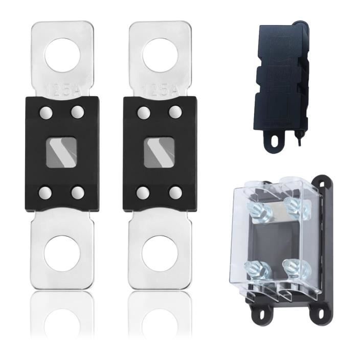 Lot De 3 Fusibles Mega à Vis 200A 48V - Haute Intensité Pour Voiture, Camion, Camping-car - Protection Circuits électriques
