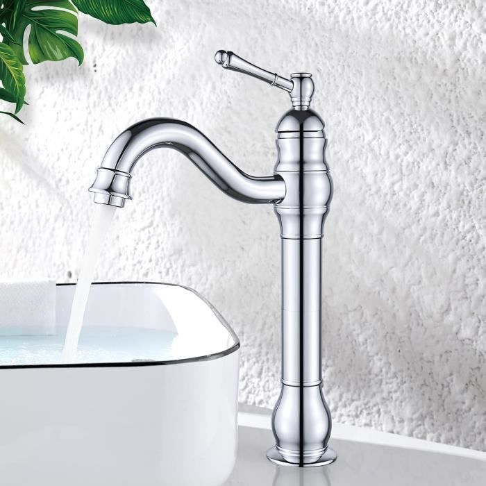 Robinet Lavabo Salle De Bain Design - Bec Et Corps Rotatifs 360° - Acier Inox 304 Noir Mat - Mitigeur Monocommande