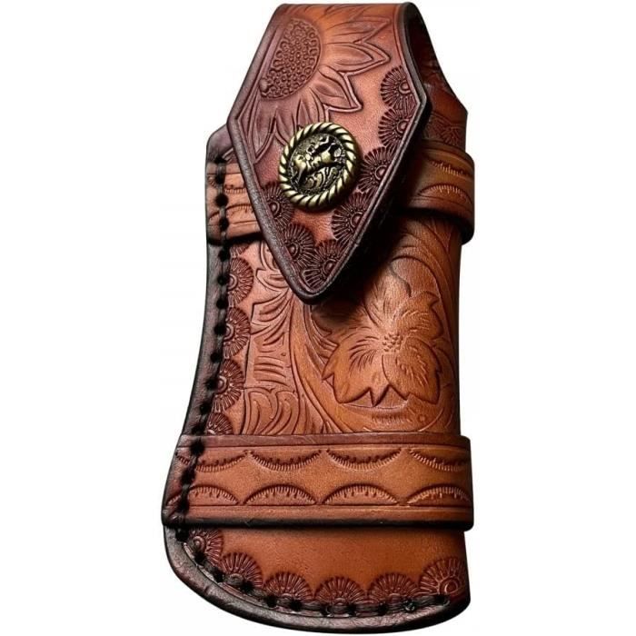 Etui Couteau Ceinture Etui Pour Couteau De Poche En Cuir Noir 13 Cm Etui Opinel
