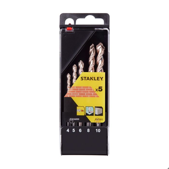 Stanley Cassette de 5 forets béton précision 4 5 6 8 10mm STA56099 QZ