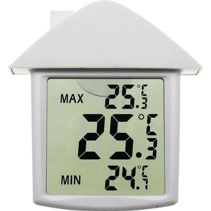 Thermometre mini maxi electronique fenetre et ventouse