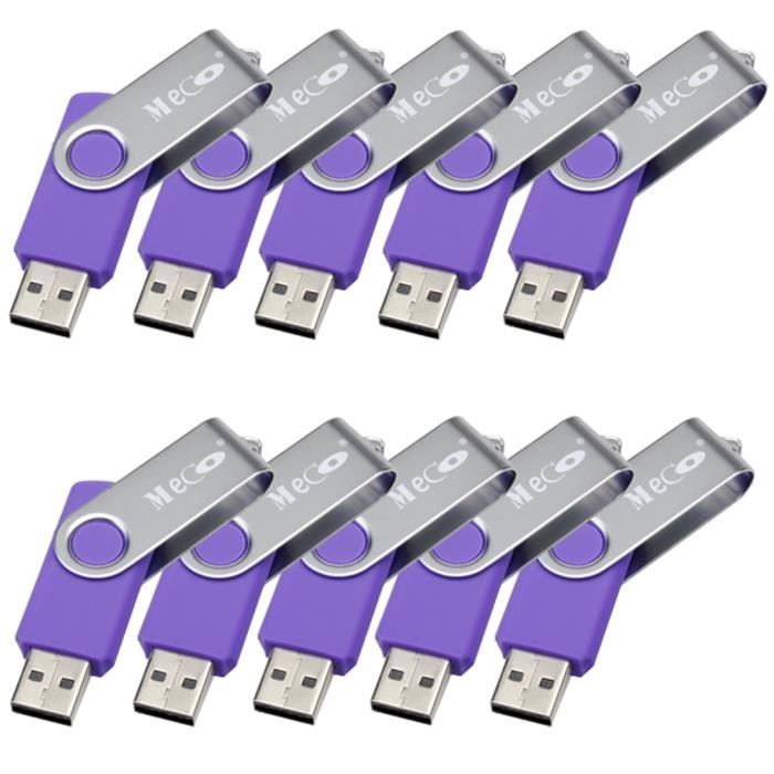 MECO Lot de 10pcs 2GB CLE USB 2.0 Flash Drive Mémoire Gel de silice violet  - Cdiscount Informatique