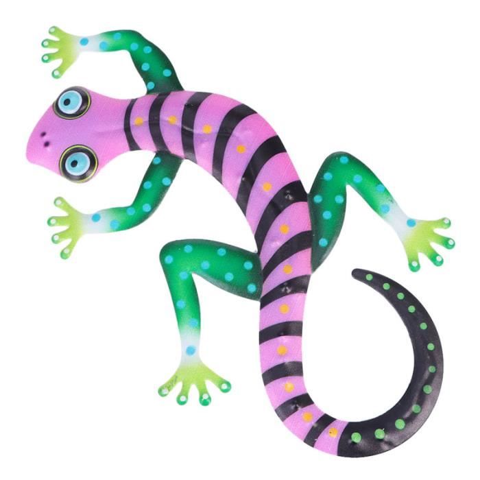 Décoration Murale Gecko En Fer Forgé - 11,5 X 21 Cm, Traditionnelle, Neuve