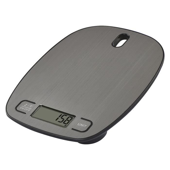 Balance Cuisine Numérique 15 Kg - Précision 1g - Grand écran - 5 Unités - Recharge USB-C - Plateau Verre Facile à Nettoyer