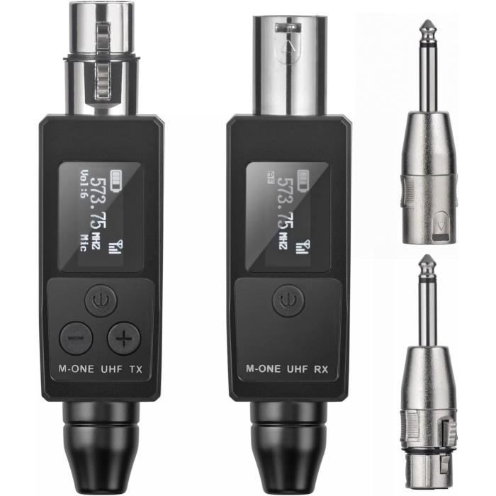 Système Micro Sans Fil STRICH M2 UHF – 16 Canaux, émetteur/récepteur XLR – Pour Micro Dynamique Ou Condensateur (alim Fantôme 48V) – Portée Jusqu’à 90m