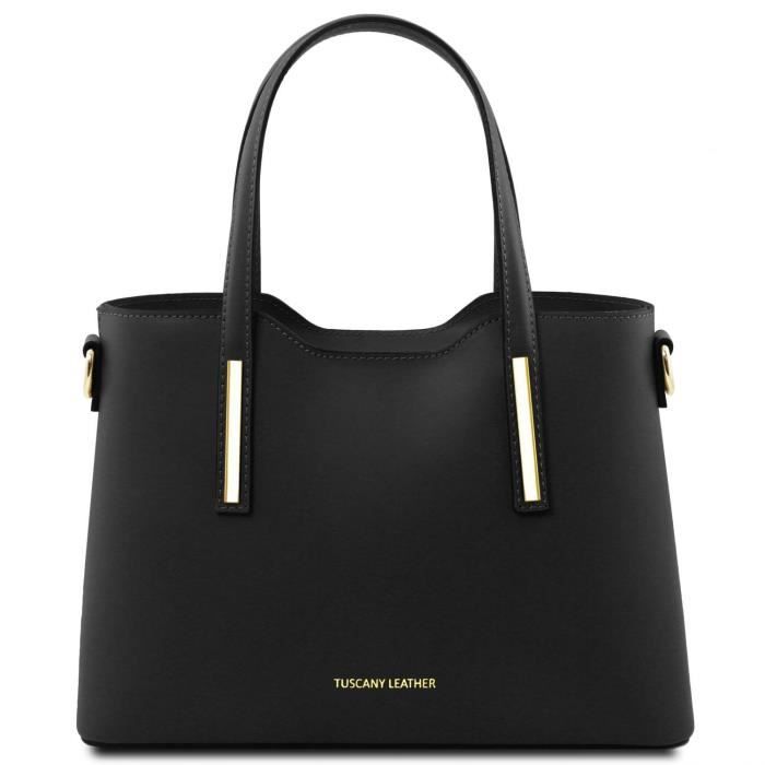 Tuscany Leather - Olimpia - Sac cabas en cuir - Petit modèle - Noir (TL141521)