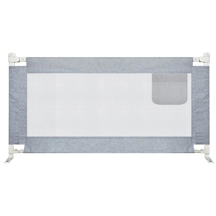 Barrière De Lit Enfant UISEBRT 200cm - Anti-Chute Réglable Gris