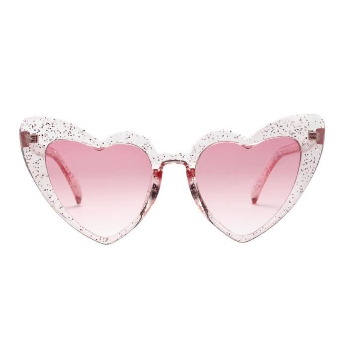 Lunettes de Soleil Femme Forme de Coeur avec Monture en Plastique