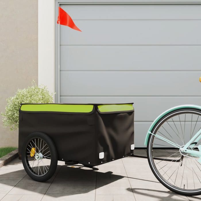 vidaXL Remorque de Vélo et Poussette 2-en-1, Chariot de Vélo avec Siège