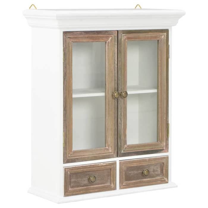 vidaXL Armoire murale Blanc 49 x 22 x 59 cm Bois massif