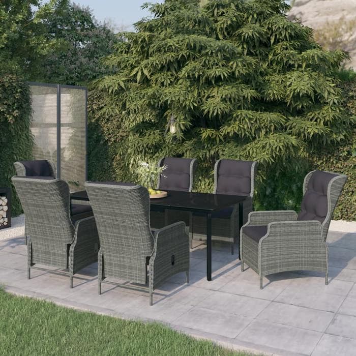 VidaXL Ensemble à manger de jardin 7pcs - vue 7