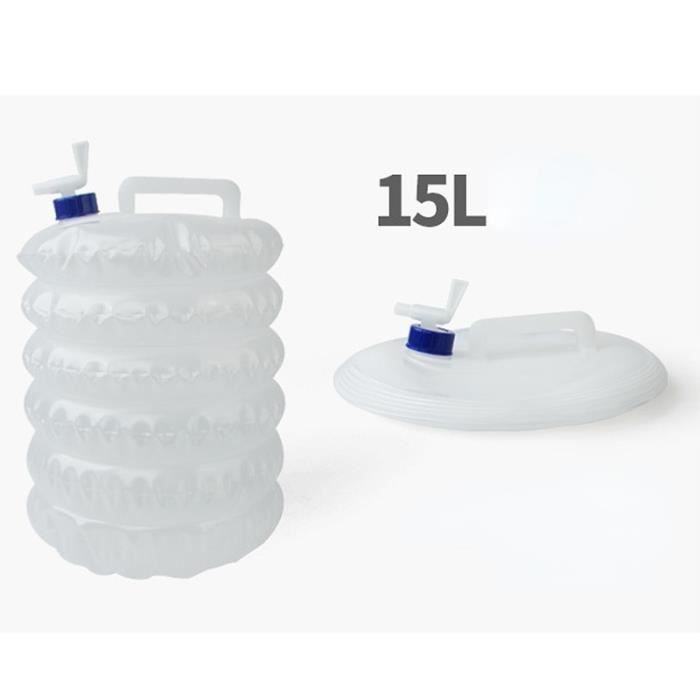 Lot De 3 Bidons D'eau Pliables 10L Avec Robinet - Pour Camping, Randonnée, Voyages | Anti-fuite, Pliable, Facile à Transporter