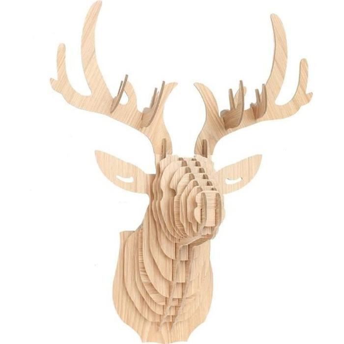 Masque Tête De Cerf Bois – Halloween, Carnaval, Bal Masqué, Fête à Thème Mystique