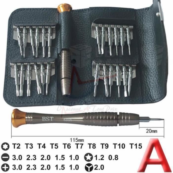 Kit De Tournevis De Précision 25 En 1 Pour Réparation IPhone Et Smartphone - Acier Chromé Magnétique