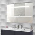 Miroir de salle de bain ELEGANCE 120x80 cm - éclairage LED et interrupteur sensitif - Blanc - CREAZUR-1