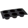 Moule gourmet 6 muffins - silicone, noir-1