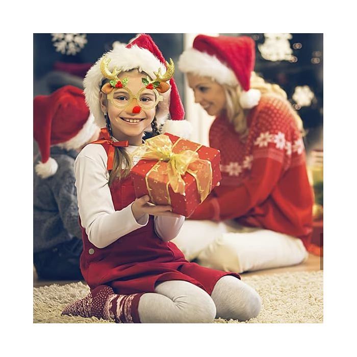 Kit Fête De Noël – 28 Accessoires : Bonnets, Lunettes, Serre-têtes, Tatouages – Pour Adultes Et Enfants – Ambiance Garantie !